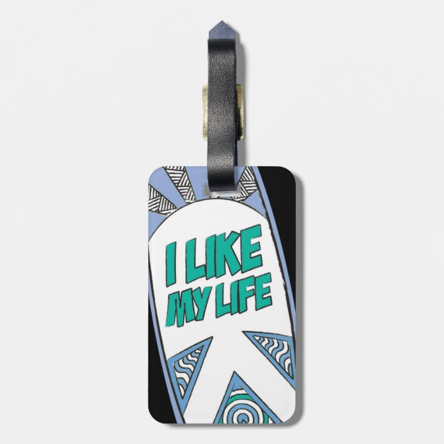 Étiquette À Bagage "J'étiquette de bagage de surf aime MA vie" (Dos Vertical)