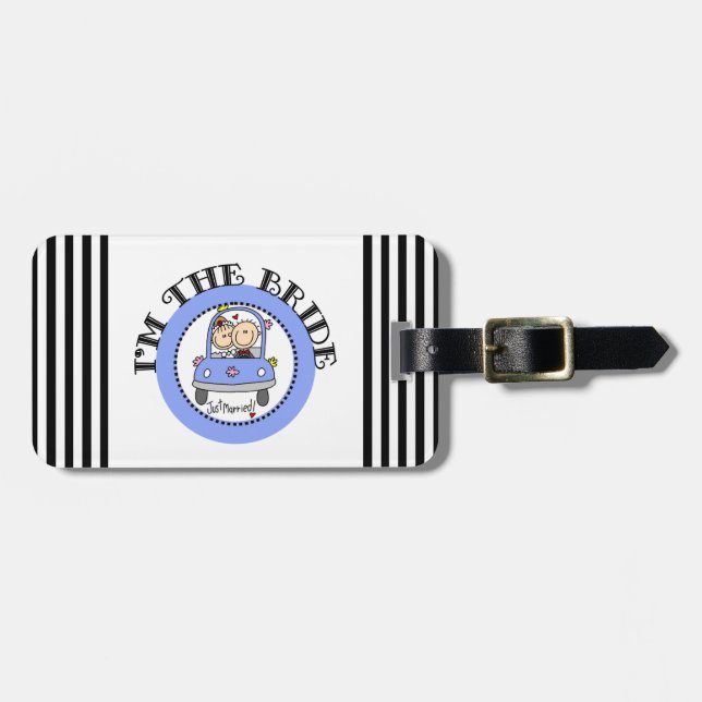 Étiquette À Bagage Jeune mariée de voiture de mariage (Devant horizontal)