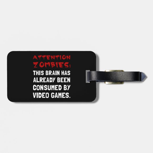 Étiquette À Bagage Jeux vidéo de zombis d'attention (Dos horizontal)