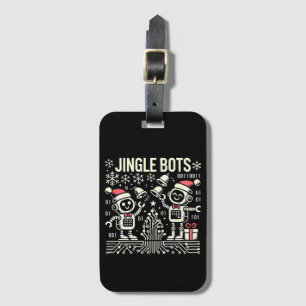Étiquette À Bagage Jingle Bots Festive Robots de vacances avec chapea