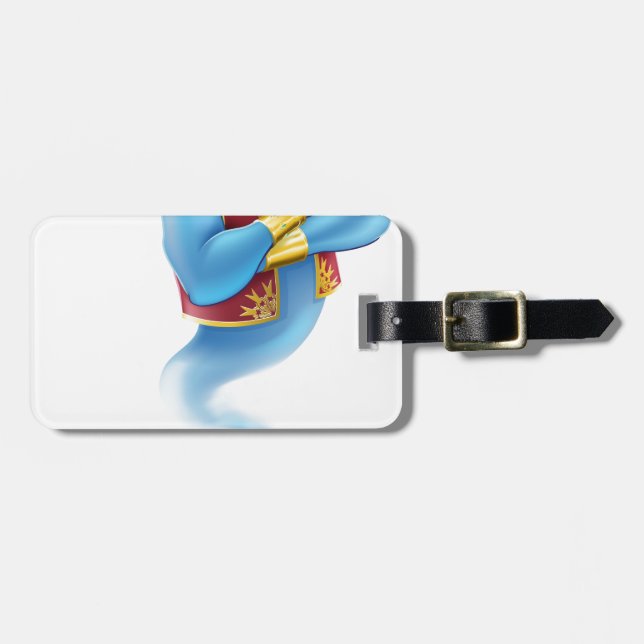 Étiquette À Bagage Jinn ou génie et lampe à pétrole amicaux de magie (Devant horizontal)