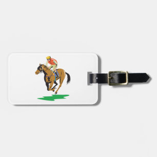 Étiquette À Bagage Jockey de course de chevaux au galop