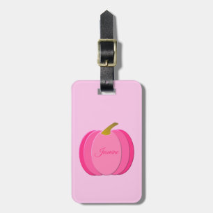 Étiquette À Bagage Joli bébé rose fille Citrouille Nom personnalisé