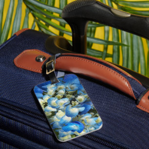 Étiquette À Bagage Joli bleu Hydrangea Floral