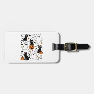 Étiquette À Bagage Joli chat fantôme Halloween Boo