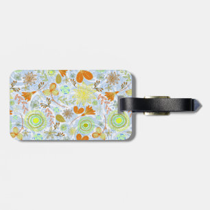 Étiquette À Bagage Joli coloré fleurs sans soudure motifs jettent pil