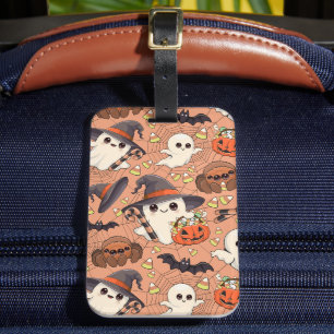 Étiquette À Bagage Joli fantôme de Halloween de style Kawaii