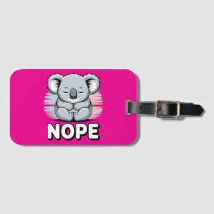 Étiquette À Bagage Joli koala endormi “Non” Dessin animé drôle