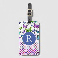 Joli monogramme de papillons et de points