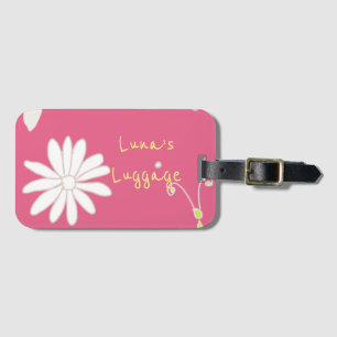 Étiquette À Bagage Joli Motif de fleurs