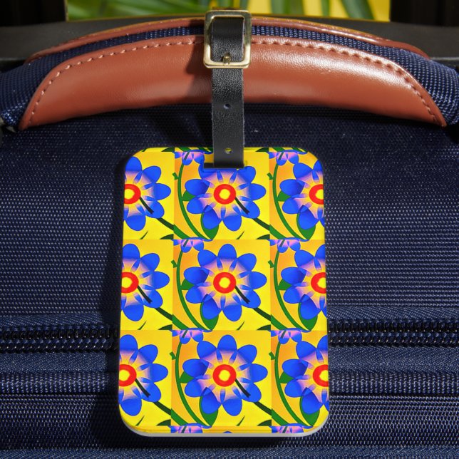 Étiquette À Bagage Joli Motif de fleurs Abstraites (Insitu Rectoal 2)