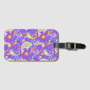 Étiquette À Bagage Joli motif paisley coloré cravate
