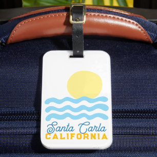 Étiquette À Bagage Joli Soleil & Mer Personnalisable avec Votre Ville