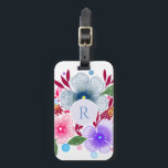 Étiquette À Bagage Jolie aquarelle Bouquet floral Monogramme<br><div class="desc">Joli bagage personnalisé avec aquarelle art floral.</div>