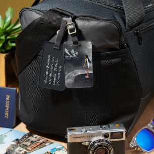 Étiquette À Bagage Jolie fée ailée et cheval volant