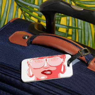Étiquette À Bagage Jolie Femme Lèvres À Mordre Pop Art