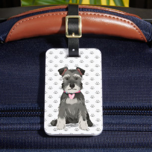 Étiquette À Bagage Jolie Fille Schnauzer Mini