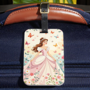 Étiquette À Bagage Jolie princesse avec papillons