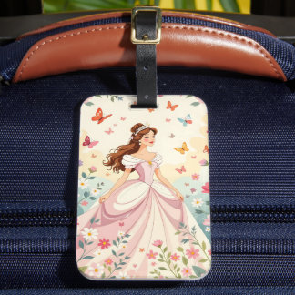 Étiquette À Bagage Jolie princesse avec papillons
