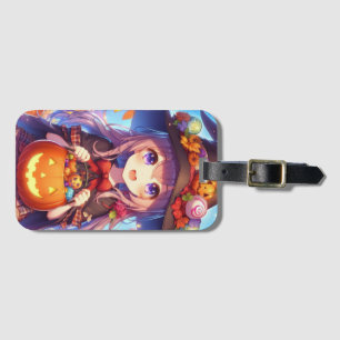 Étiquette À Bagage Jolie Sorcière d'Halloween Anime