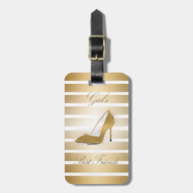 Étiquette À Bagage Jolie talons hauts chaussures "Filles meilleurs am (Devant Vertical)