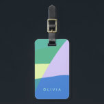 Étiquette À Bagage Jouer Abstrait bloc couleur Pastel Personnalisé<br><div class="desc">Beau design d'art abstrait avec style moderne et une esthétique colorée en vert,  bleu et lavande,  personnalisée avec le nom de votre choix.</div>