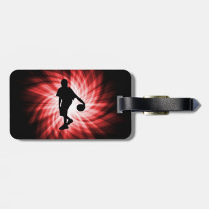 Étiquette À Bagage Joueur De Basket; Rouge