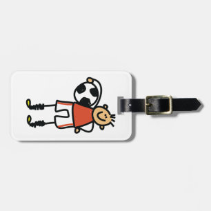 Étiquette À Bagage Joueur de football Stick Figure Soccer