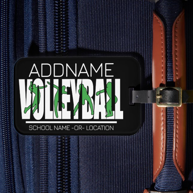 Étiquette À Bagage Joueur de l'équipe de volleyball AJOUTER LE NOM DE (Insitu Rectoal 4)