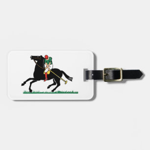 Étiquette À Bagage Joueur de polo vintage sur poney