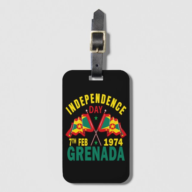 Étiquette À Bagage Jour de l'indépendance de la Grenade (Devant Vertical)