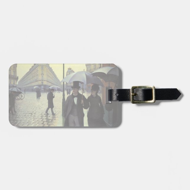 Étiquette À Bagage Journée de la Pluie de Paris par Gustave Caillebot (Devant horizontal)