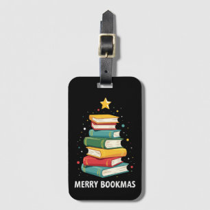 Étiquette À Bagage Joy Bookmas - Festive Book Stack for Book Lovers