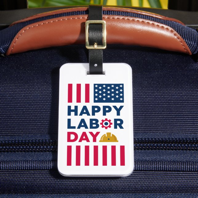 Étiquette À Bagage Joyeuse fête du Travail, États-Unis (Insitu Rectoal 2)