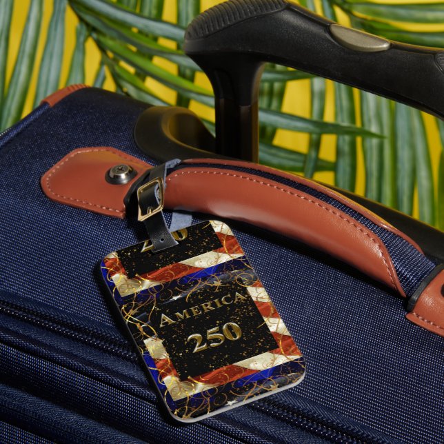 Étiquette À Bagage Joyeux 250e anniversaire Amérique ! (Insitu Rectoal 1)