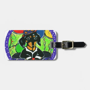 Étiquette À Bagage Joyeux Anniversaire Teckel Mignon