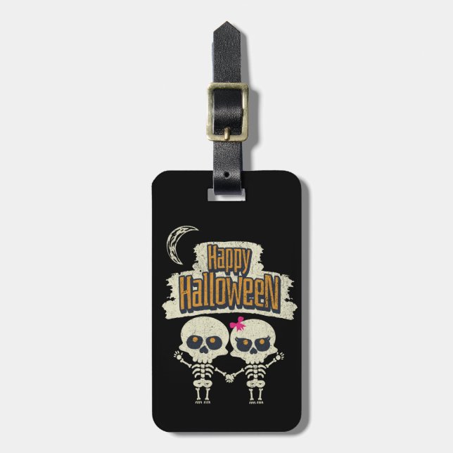 Étiquette À Bagage Joyeux Halloween (Devant Vertical)