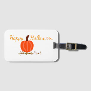 Étiquette À Bagage Joyeux Halloween orange citrouille automne orange