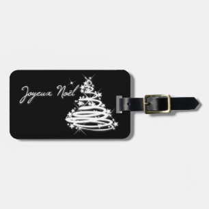 Étiquette À Bagage Joyeux Noël avec sapin de Noël