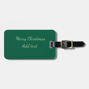 Étiquette À Bagage Joyeux Noël vert fond simple solo férié