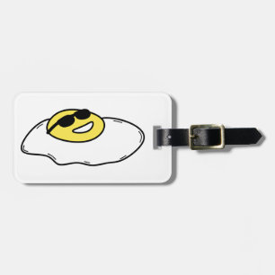 Étiquette À Bagage Joyeux Oeuf au visage ensoleillé - lunettes de sol