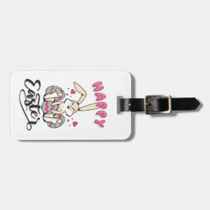 Étiquette À Bagage Joyeux Pâques du charmant lapin de Pâques