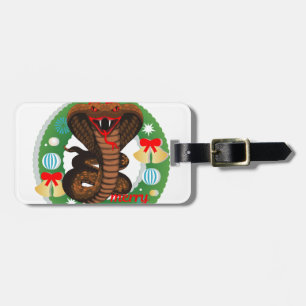 Étiquette À Bagage joyeux serpent cobra de noël