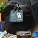 Étiquette À Bagage Joyeux sourire Dental Tooth Cute<br><div class="desc">Une étiquette à bagages avec un dessin d'une grande dent blanche avec un joli sourire kawaii et de grands yeux heureux.</div>