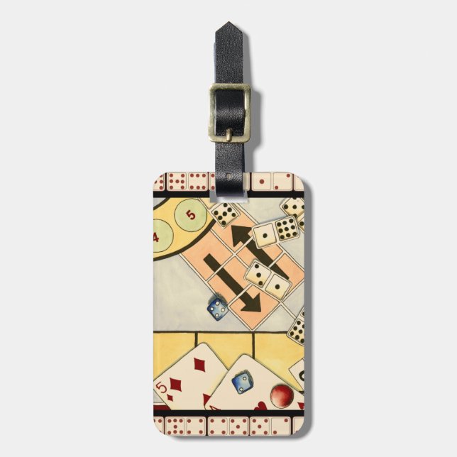 Étiquette À Bagage Jumbled Assortiment of Games of Chance (Devant Vertical)