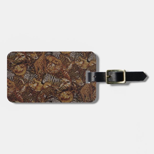 ÉTIQUETTE À BAGAGE JUNGLE ANIMAL SAFARI (Devant horizontal)