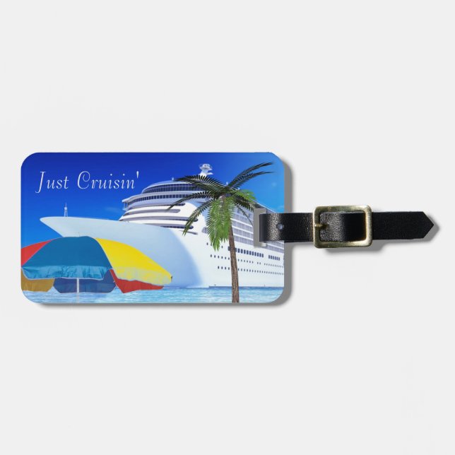 Étiquette À Bagage Juste en croisière sur la plage (Devant horizontal)