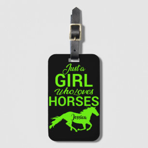 Étiquette À Bagage Juste une fille qui aime les chevaux Personnalisé