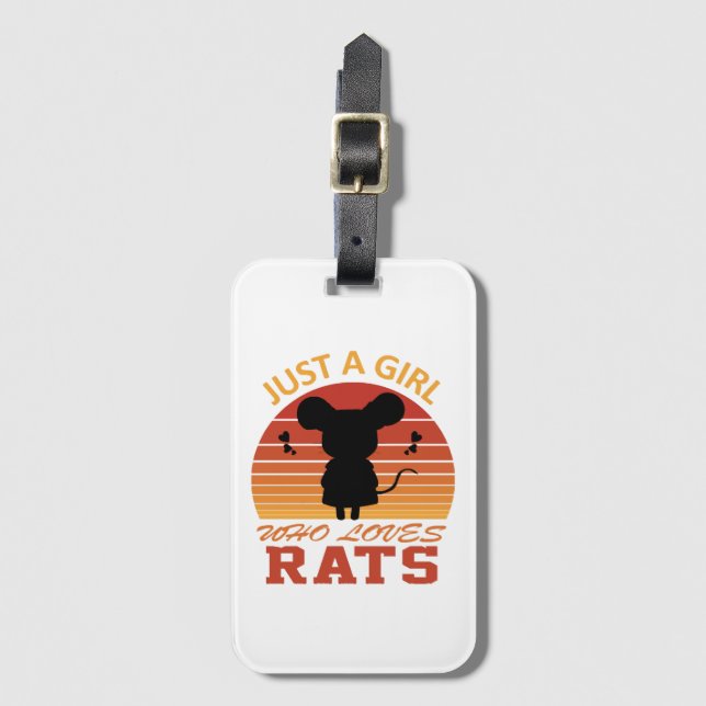 Étiquette À Bagage Juste une fille qui aime les rats (Devant Vertical)