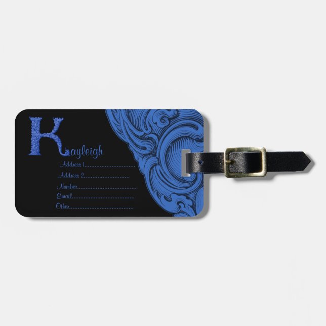 Étiquette À Bagage K - L'Alphabet Falck (bleu) (Devant horizontal)